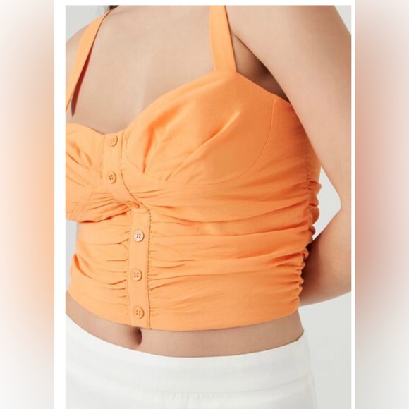 FOREVER 21 Peach scrunch crop top - Picture 4 of 6